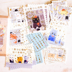 Shinzi Katoh Matchbox Stamp Stickers Sticker SEAL-DO Cats Office 