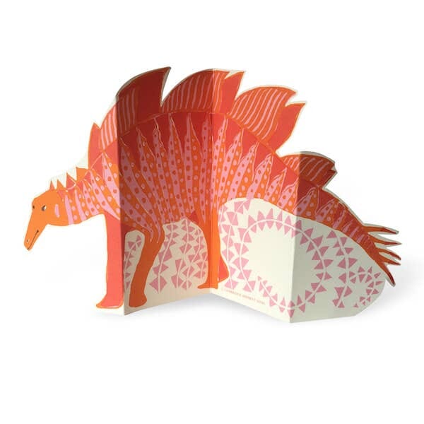 Special Card Stegosaurus Pink and Orange Greeting Card Cambridge Imprint 
