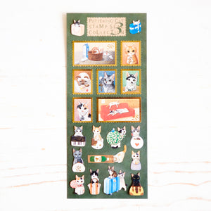 Pottering Cat Stamp Style Sticker Sheet