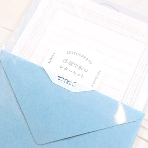 Letterpress Frame Letter Set Writing Stationery Midori 