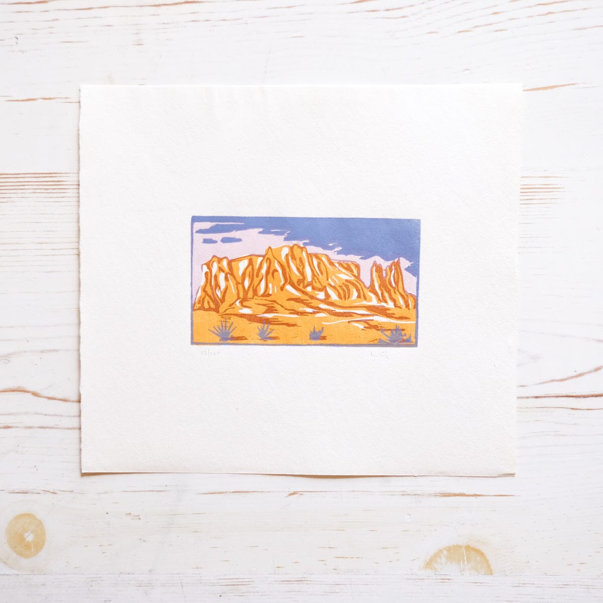 Dowa Yalanne Mesa Woodblock Print Art Print Papillon Press 