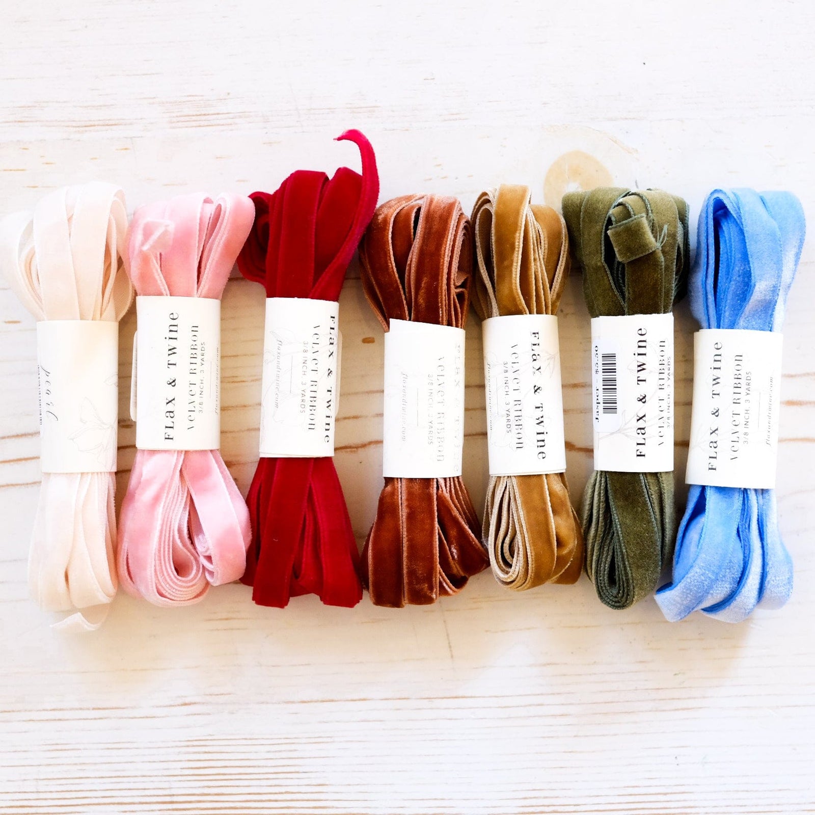 Flax & Twine 3/8" Velvet Ribbon Ribbon Flax & Twine 