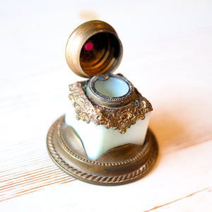 White Glass Inkwell