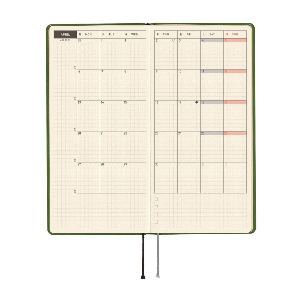 Hobonichi Techo 2026 Weeks: Antique Green Planner Hobonichi 