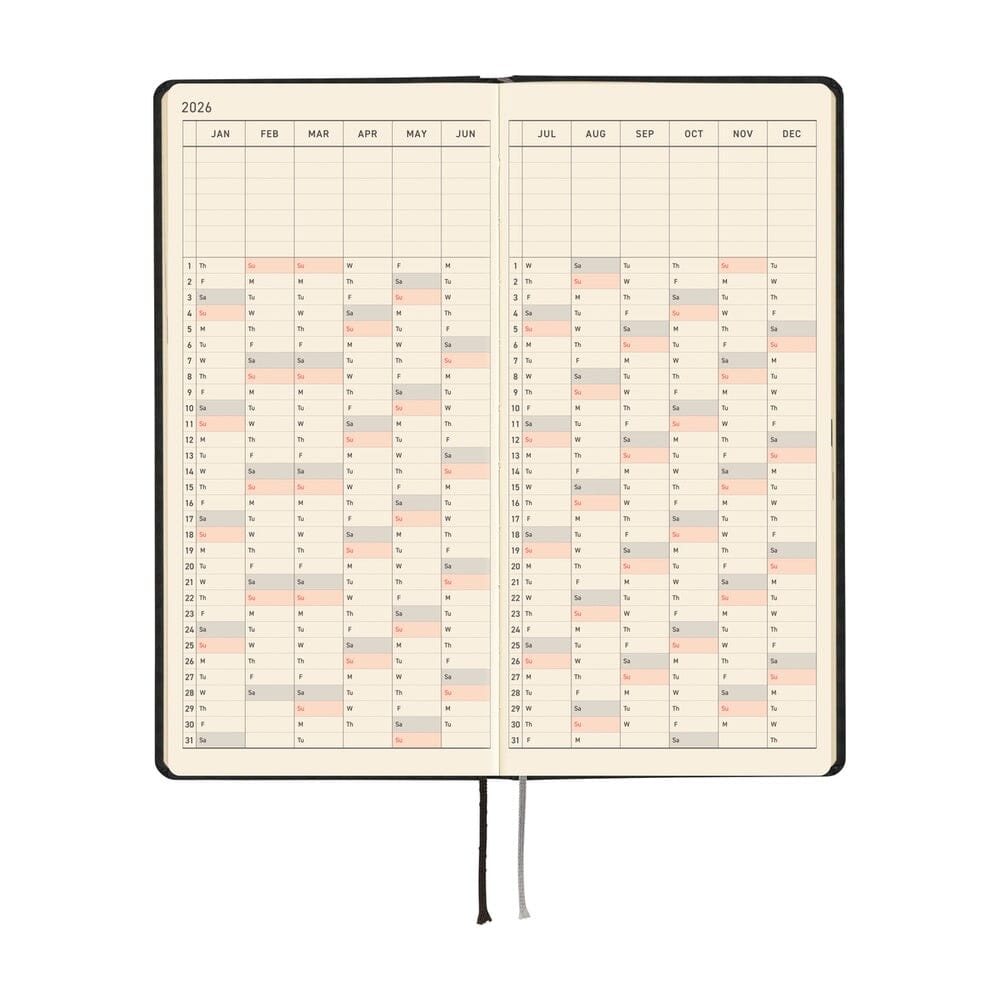 Hobonichi Techo 2026 Weeks: Paper Series: Black Gingham Planner Hobonichi 