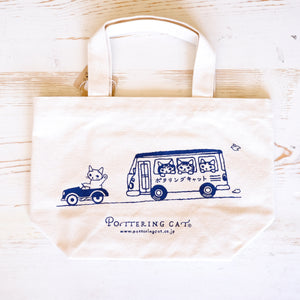 Pottering Cat Small Tote - Bus
