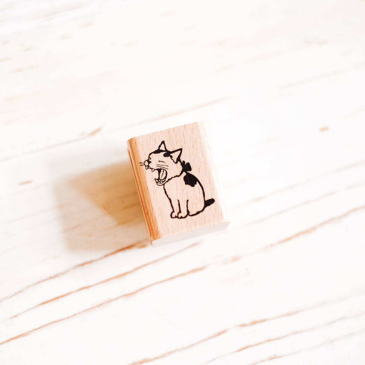 Pottering Cat Rubber Stamp - Yawn