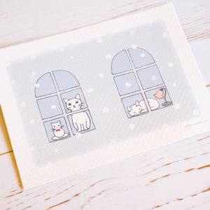 Pottering Cat Seasonal Postcard