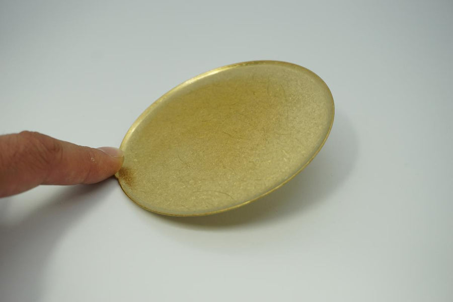 Brass Grip Circle Plate - Antique Brass Decorative Trays Papillon Press 