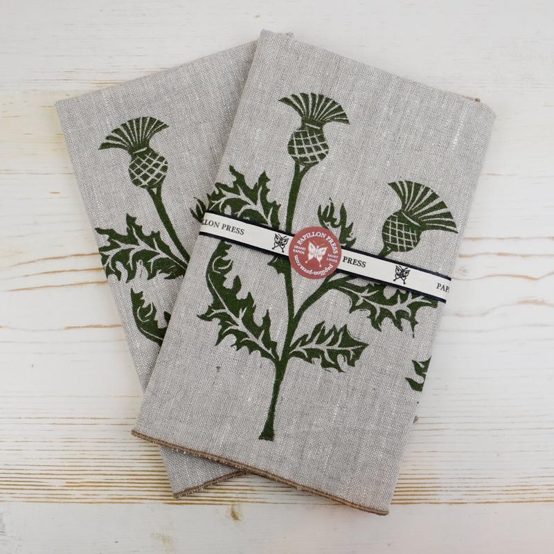 Thistle Linen Napkins Linen Napkins Papillon Press 