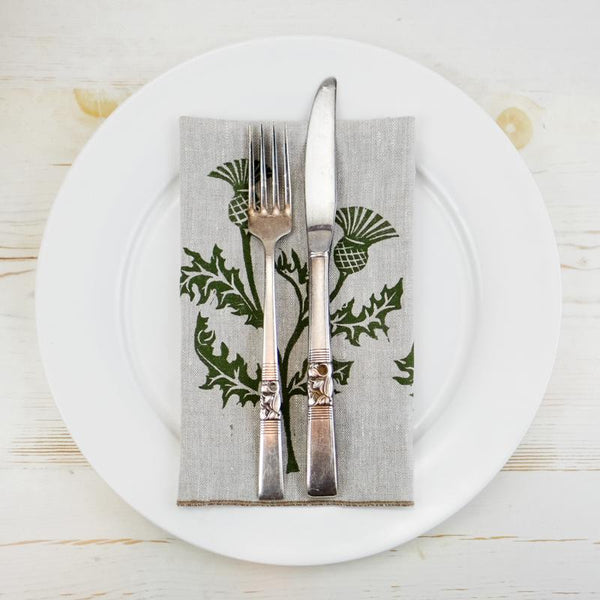 Thistle Linen Napkins Linen Napkins Papillon Press 