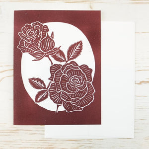 Rose Letterpress Card Greeting Card Papillon Press 