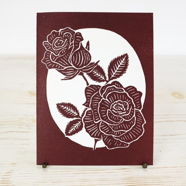 Rose Letterpress Card Greeting Card Papillon Press 