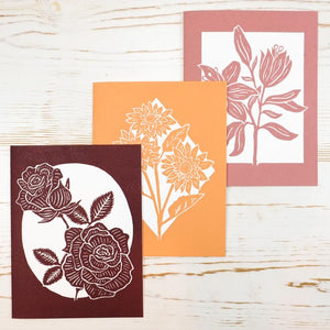 Floral Letterpress Greeting Cards Box Set Greeting Card Papillon Press 