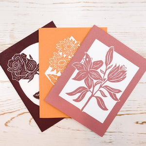 Floral Letterpress Greeting Cards Box Set Greeting Card Papillon Press 