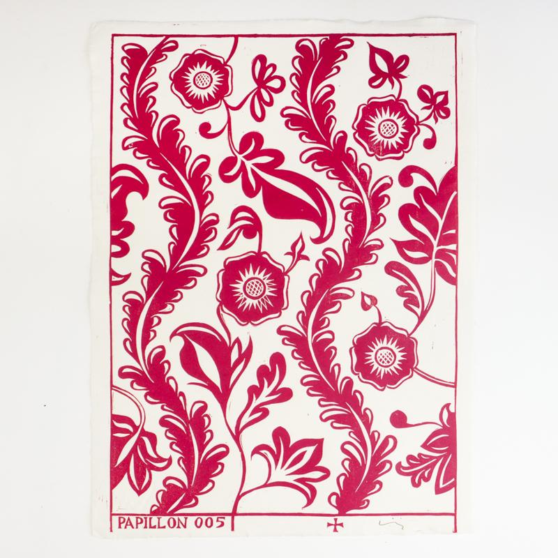 Papillon Flora Block Print Art Print Papillon Press 