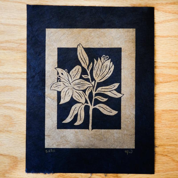 Gold Lily Print Art Print Papillon Press 