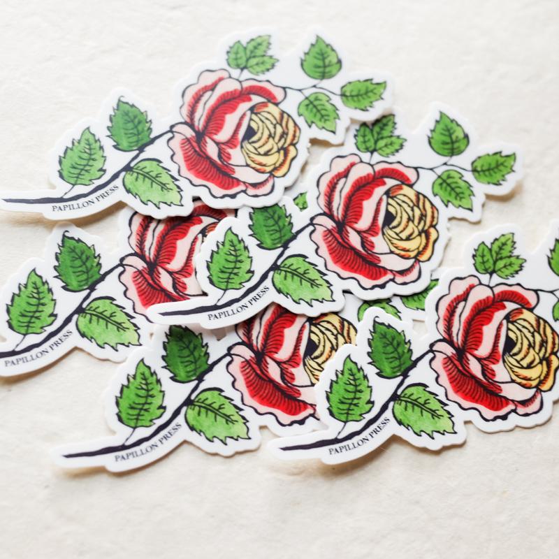 Rose Sticker Sticker Papillon Press 