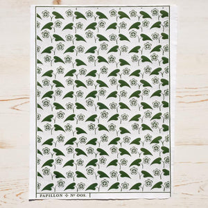 Fleur et Coeur Block Print Art Print Papillon Press Dark Olive 