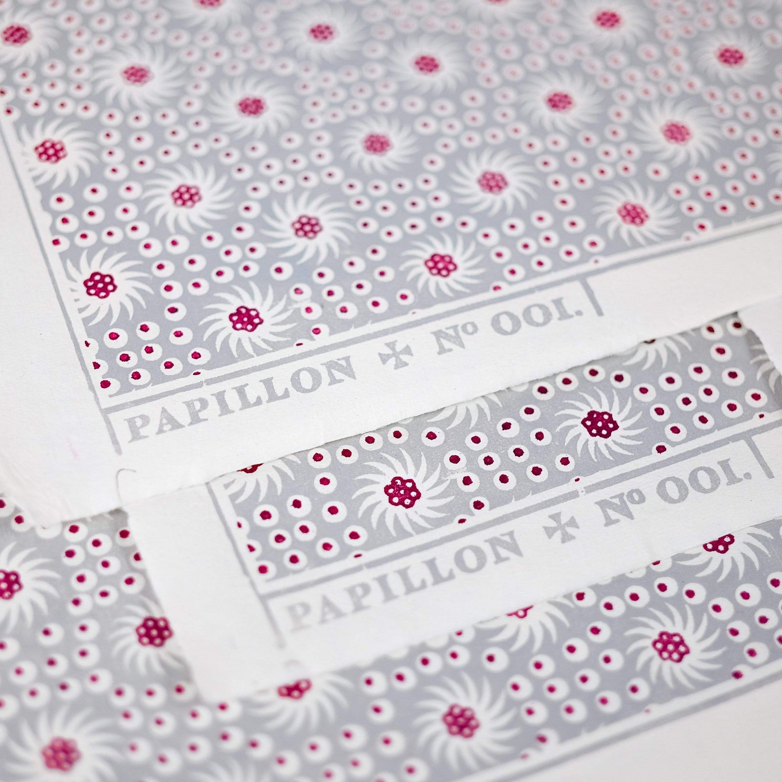 French Pinwheel Block Printed Sheet Block Printed Sheet Papillon Press Printemps 