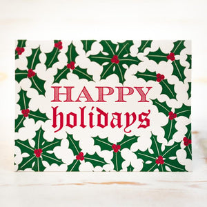 Happy Holidays Letterpress Greeting Card Greeting & Note Cards Papillon Press 