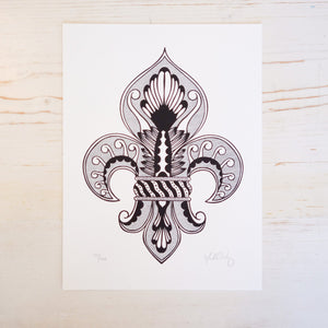 Fleur de Lis Print Art Print Papillon Press 