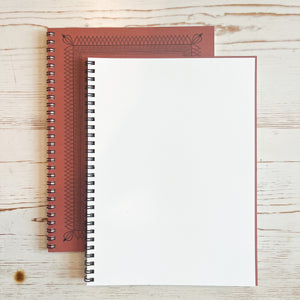 Ornamental Frame Wire Bound Notebook - Medium Wire Bound Notebook Papillon Press Rust - Blank 