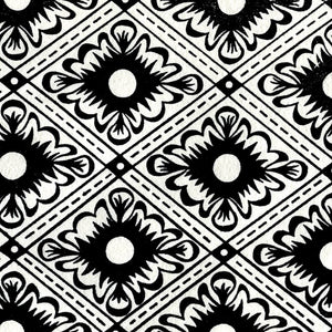 Italian Diamond Block Printed Sheet Block Printed Sheet Papillon Press Bone Black 