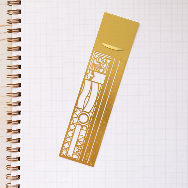 Midori Clip Ruler: Gold Ruler Papillon Press 