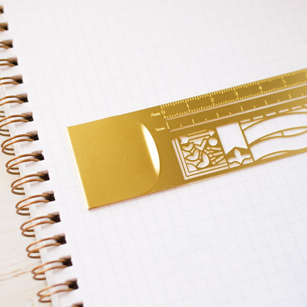 Midori Clip Ruler: Gold Ruler Papillon Press 