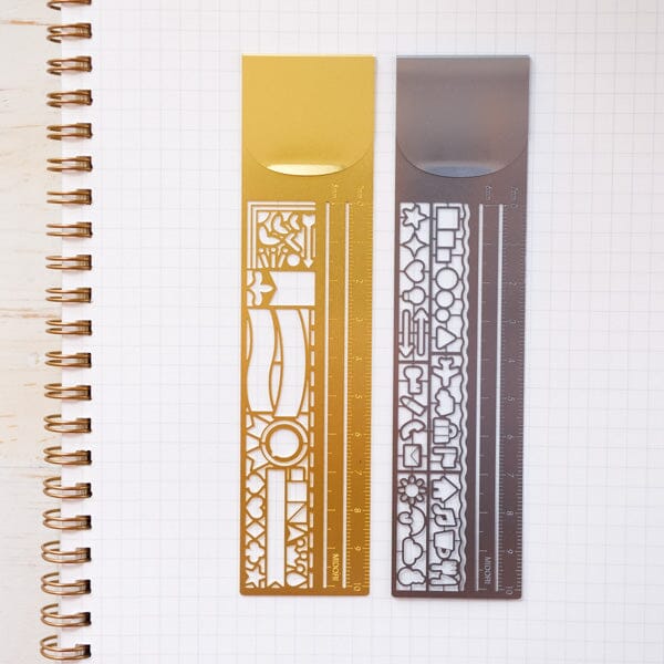 Midori Clip Ruler: Silver Ruler Papillon Press 