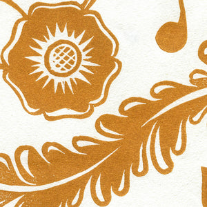 Papillon Flora Block Printed Sheet Block Printed Sheet Papillon Press Ochre 