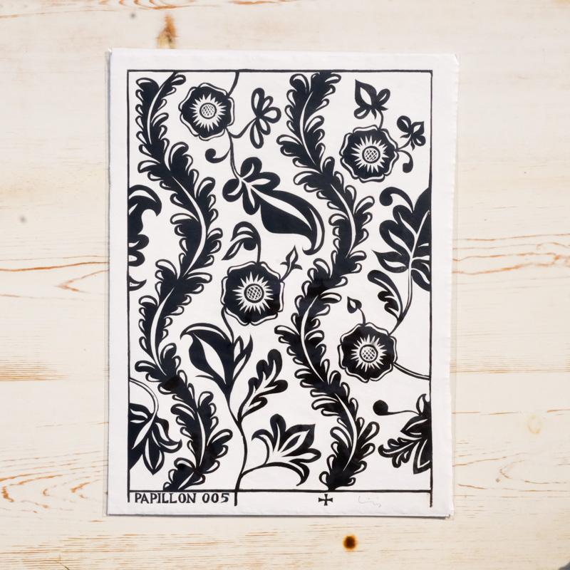 Papillon Flora Block Print Art Print Papillon Press 