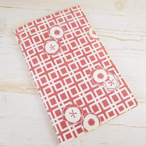 Japanese Camellia Block Printed Notebook Block Printed Notebook Papillon Papers Rose Lines 