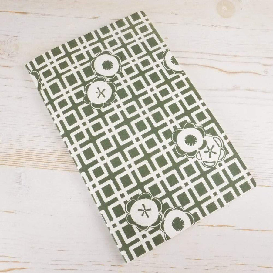 Japanese Camellia Block Printed Notebook Block Printed Notebook Papillon Papers 