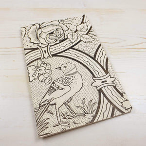 Oiseau et Rose Block Printed Notebook Block Printed Notebook Papillon Papers White Lines 