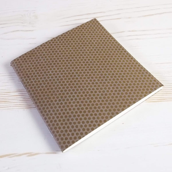 Mini Square Dotted Notebook: Set of 3 Block Printed Notebook Papillon Papers White on Nightingale 