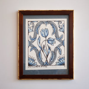 Tulip Hand-Painted Print - Blue Art Print Papillon Press 