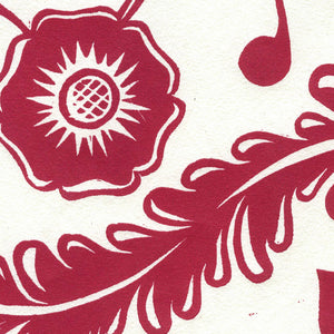 Papillon Flora Block Printed Sheet Block Printed Sheet Papillon Press Rose 
