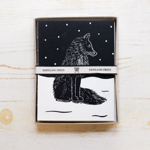 Fox and Chickadee Card Box Set Holiday Card Papillon Press 