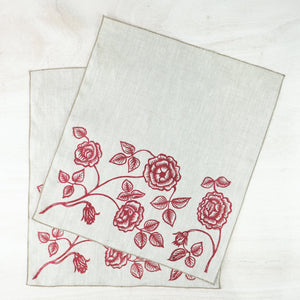 Rose Linen Napkins Linen Napkins Papillon Press 