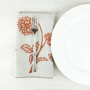 Dahlia Linen Napkins Linen Napkins Papillon Press 