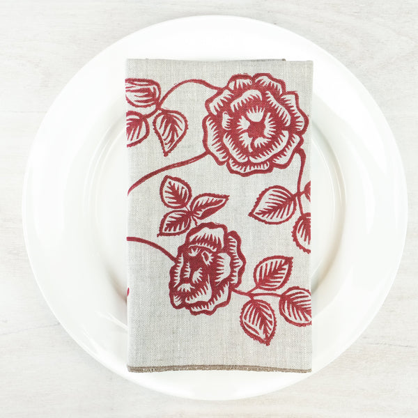 Rose Linen Napkins Linen Napkins Papillon Press 