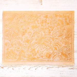 German Blooms Block Print - Gold Art Print Papillon Press 
