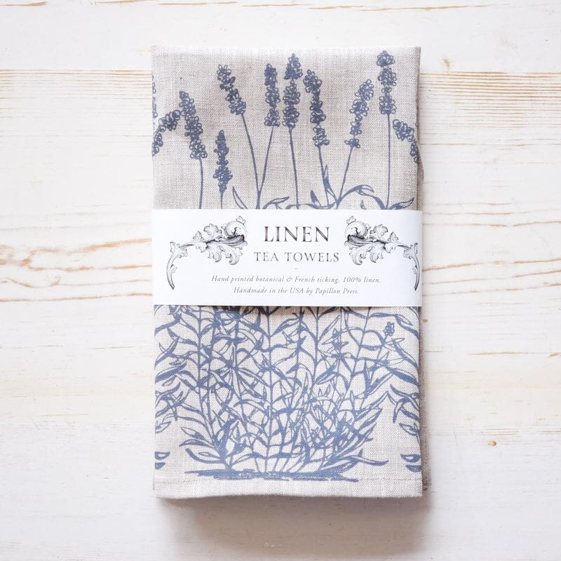 Pressed Dried Wildflowers Cotton Tea Towel